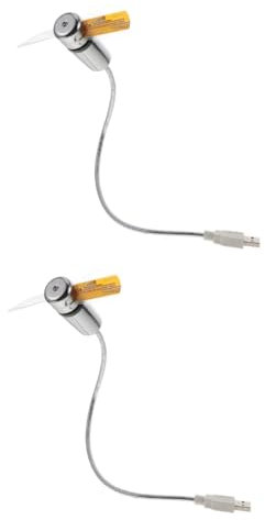 OSALADI 2pièces Ventilateur Usb Led Avec Affichage De Heure Température Mini Ventilateur Portable Pour Bureau Maison Et Voyage