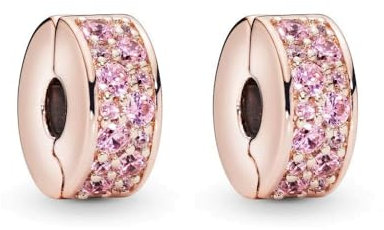 TOFBS Clips Circulaires Brillants Argent S925 Zircon Perles Stopper Charmes Bracelet Fixation Bijoux