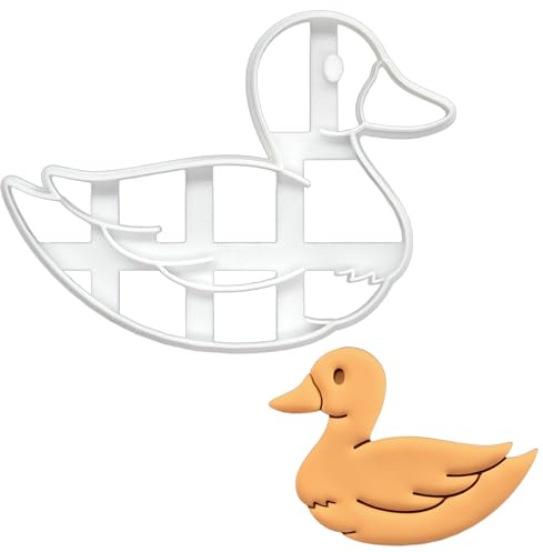 BAKERLOGY Mother Duck Cookie Cutter - Detailed Biscuit Cutter Design for Baking and Crafts, Ideal on Fondant, Dough, Clay