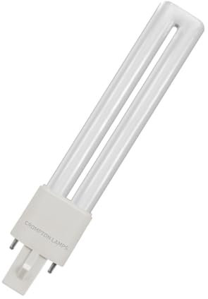 Crompton Lamps LED PLS 4.5W G23 Single Turn S-Type Direct to Mains (9W Equivalent) 3000K Warm White Opal 560lm 2-Pin Push Fit Light Bulb