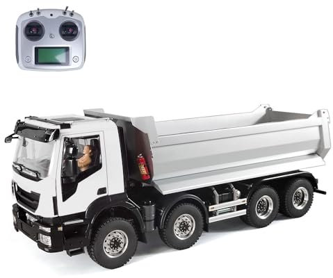 wheelfun 1/14 Maßstab Metall-Hydraulik-RC-Kipplaster LKW 8x8 Funkgesteuertes Kipper-Auto 2-Gang-Getriebe RC Hobby Modelle