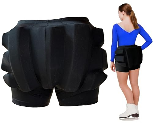 CRS Cross Extra Thick Padded Figure Skating Shorts. Double Thickness Crash Pad Pants for Roller, Inline, Ice Skating. Fall Impact Protection for Butt, HIPS, and Tailbone (1.5 inch, Youth Large)