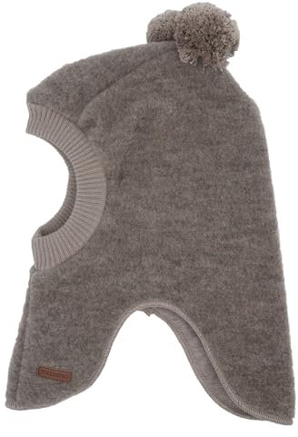 maximo Soft Wool GOTS Kinder Schlupfmütze Kindermütze Wintermütze Wollmütze Strickmütze - Made in Germany mit Futter Winter Herbst-Winter - 51 cm beige