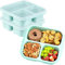 ZHUIYIWIN Cajas de aperitivos, loncheras Bento reutilizables con 3 compartimentos para niños y adultos, recipientes divididos de almacenamiento de alimentos para la escuela (Verde, A)