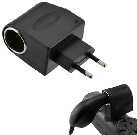 WUSJCOF Adattatore da 220V a 12V, presa accendisigari, convertitore di tensione CA-CC con spina UE, convertitore di tensione, alimentatore, adattatore per caricabatterie