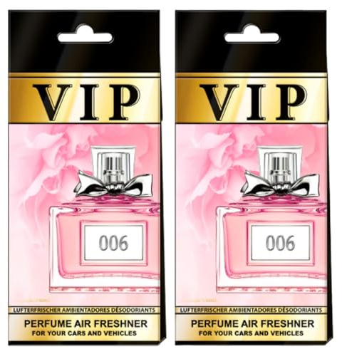 VIP CARIBI Ambientadores de Lujo para Coche Pack 2, Fragancias Premium Inspiradas en Perfumes Exclusivos, Aroma Elegante y Duradero, Ambientador Premium para Coche, Hogar, Oficina y Regalo (006)