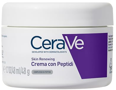 CeraVe Skin Renewing Peptid-Gesichtscreme, für Haut mit den ersten Zeichen des Alters, feuchtigkeitsspendende, elastische und straffere Haut, mit Peptid-Komplex, 3 ätherischen Ceramiden und Niacinamid