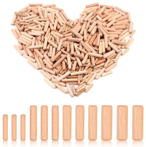 1000 pezzi Vari tasselli in legno M6 M8 M10 M12 Tasselli scanalati Tasselli rotondi in legno di faggio, Tasselli per mobili in legno, Tasselli scanalati per artigiani, falegnami, fai da te