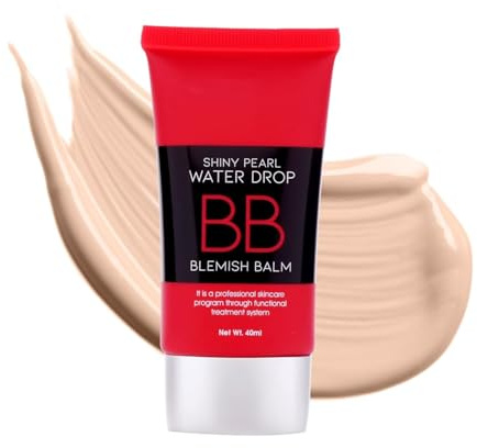 Shiny Pearl Waterdrop BB Foundation with SPF 15 | Lightweight, Non-Greasy, Long-Lasting Blemish Balm Cream | Enriched with Jojoba Seed Oil for Face Makeup (Rose Blush, 40ml)