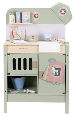 Little Dutch 2546 Holz Kindertierarztpraxis inkl. Zubehör - Mint