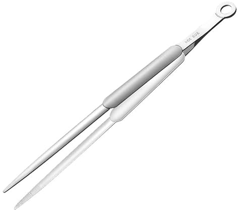 Pince de Cuisine en Acier Inoxydable 304, Pince Alimentaire à Becs Fins pour Saisir et Retourner Viandes, Légumes et Poissons, Ustensile de Cuisson Polyvalent pour Grillade, Friture et Préparation