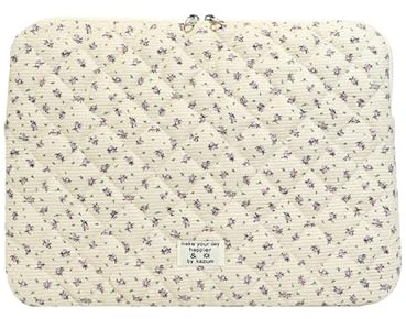 TIAASTAP Blümchen Laptop Sleeve, Weiches Cord Laptop Hülle für 11/13/15 Zoll MacBook Air, iPad, Laptops, Stylisches iPad Tasche Case für Damen