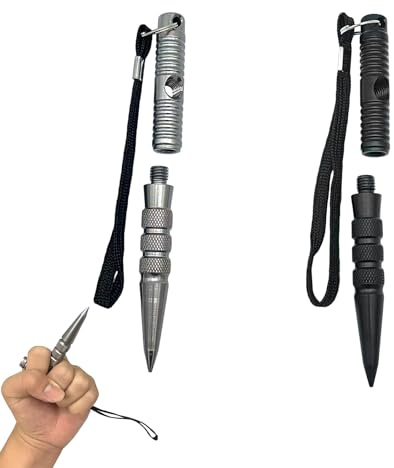 Multifunktionaler Schlüsselanhänger 2 Stück – Tactical Pen mit rutschfester Oberfläche, 13 cm Länge für große Hände, robustes Design mit Glasbrecher & Schraubendreher, ideal für Alltag & Out