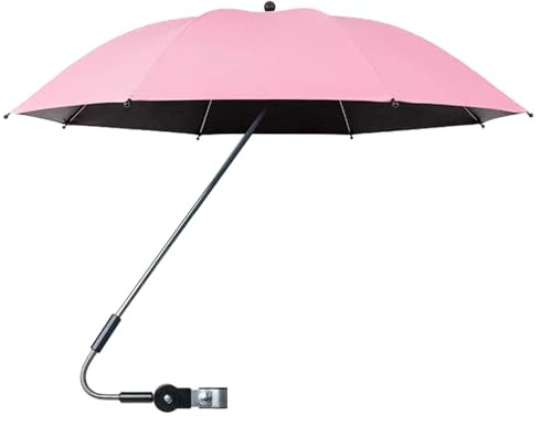 Paraguas con clip para cochecito, protección UV extragrande, diseño impermeable de 360 grados, cubierta de parasol para cochecito, proporciona una cobertura completa con abrazadera segura, perfecto