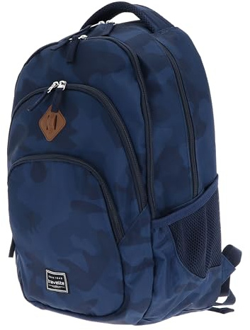 Travelite Handgepäck Rucksack, Laptop Rucksack 15,6 Zoll, BASICS, Daypack, Tagesrucksack mit vielen Fächern + Aufsteckfunktion, 45 cm, 22 Liter
