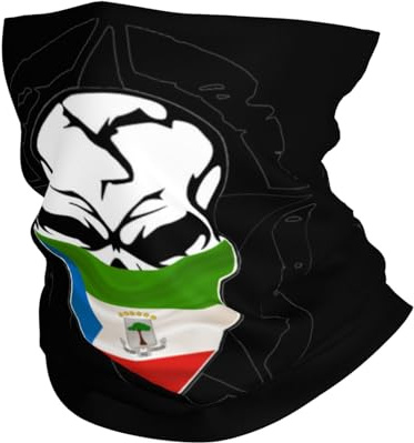 Totenkopf-Flagge Von Äquatorialguinea Unisex Loopschal Atmungsaktiv Halstuch Weich Halsschlauch Für Outdoor Laufen Motorrad Radfahren