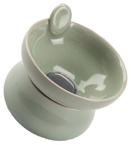 VICASKY Infuseur à Thé en Céramique Bleu Vintage Filtre Anti-résidus Passoire à Thé pour Préparation Maison Résistance Haute Température Accessoire Essentiel