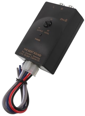 BAZEITFLOW Convertitore Stereo Rca da Alto a Basso Funzione Ritardo per Auto, Adattatore Cavi Amplificatore Subwoofer Compatibile per Impianto Audio Veicolare