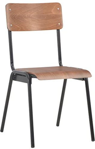 QZZCED Brown Plywood Dining Chairs Set of 6, Stackable and Sturdy Plywood Dining Chairs 6 Pack for Kitchen and Room