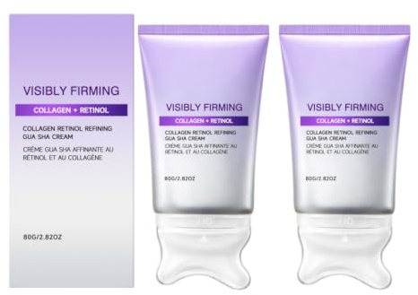 Fuktgivande ansiktskräm med Gua Sha, fuktgivande anti-aging behandling, åtstramande nacke, kollagenkräm, åtdragande och utjämnande effekt för ansikte och nacke, vård av fina linjer, daglig vård