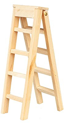 Dolls House Large Set of Step Ladders Miniature Wooden Garden Accessory 1:12