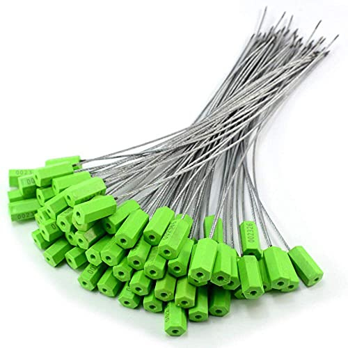 ZWY 100 pezzi verde tirante acciaio cavo di sicurezza guarnizioni di sicurezza cinghie di fissaggio numerate anti-manomissione etichette di sicurezza
