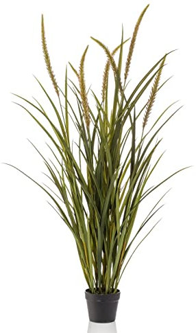 artplants.de Deko Fuchsschwanz Gras ANOUR mit Rispen, grün-braun, 130cm - Künstliches Grasbündel