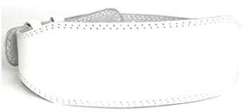 Leder Gewichtheber Squat Gürtel Gym Fitness Langhantel Powerlifting Rückenstütze Schutzausrüstung Training Gewichthebergürtel-Weiß,M-120cm