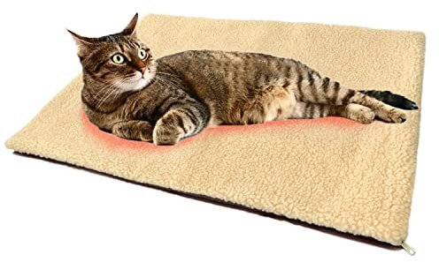 SUOXU Cat Bed Self Heating cat cushion Pet Pad Blanket No Electric Self Warming,Plush Cat Sleeping Heated Bed Non Slip Machine Washable Warm Mat for Indoor Outdoor Cats,Dogs,Rabbits 60x45cm