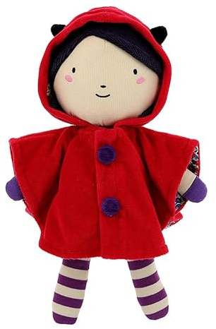 Petitcollin Stoffpuppe Rotkäppchen, 28 cm, Mehrfarbig, Baumwollmischung, Ab 10 Monaten