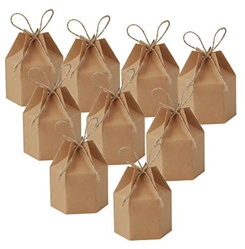 Klein Geschenkschachtel,50 Stück Süßigkeiten Geschenkboxen Pralinenschachtel Leer Karton Kraftpapier Geschenkbox Gastgeschenk Box Geschenkverpackung Box für Hochzeit Konfirmation Geburtstag Taufe
