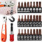 Mikqky Set Mini Chiave a Cricchetto 1/4 Con Cacciavite Angolare - 26 Pezzi Con 24 Punte Diverse (1/4 Pollici)
