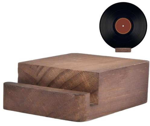 Support de rangement pour disques vinyles – Organisateur de collection de musique en bois | Présentoir de réalisations personnalisées, vitrine de trophées personnalisée, détenteur de records élégant p