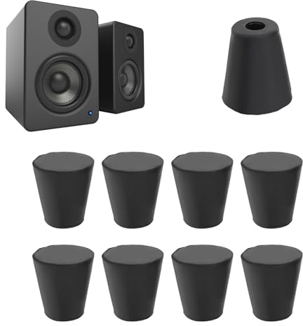 Annadue 8PCS Speaker Isolation Feet, Premium Rubber Anti Vibration Stand Shock Absorber with Enhanced Bass Performance for Turntable Speakers