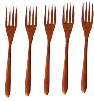 Ciieeo 5pcs Four-Toothed Fork Wooden Fruit Forks for Kitchen As Wooden Utensils for Melon Serving