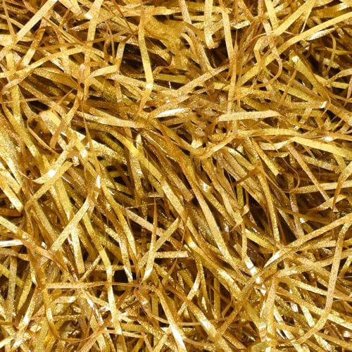 100g di Materiale di Riempimento Raffia Regalo, Triturato Riempimento di Carta Regalo,Materiale di Riempimento per Imballaggio, per Pacchi Scatola Regalo, Cesto Regalo, Decorazione Fai da Te(oro)