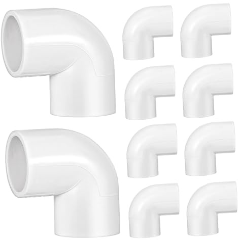VICASKY Raccordi a Gomito in PVC da 90 Gradi per Tubi Acqua 10 Pezzi Connettori per Tubi Flessibili Robusti e Resistenti Accessori per Sistemi di Approvvigionamento e Scarico