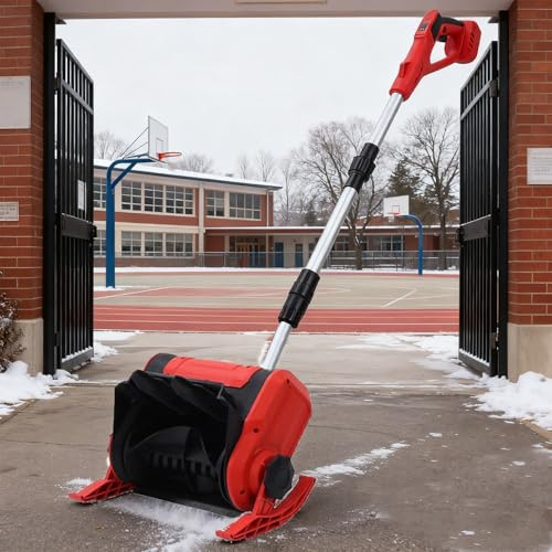 ORIDLECTAL Spazzaneve Elettrico, Spala Neve, Pala da Neve con Motore Alta Potenza 1200W, Larghezza Sgombero 32cm, Batteria 20V 4.0Ah, Leggero per Sgombero Neve