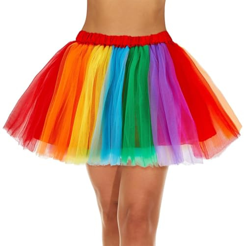 THQAE Gonne da Donna Tutu, Dress Ballet Petticoat in Tulle a 3 Strati, Costume da Festa di Carnevale di Halloween Tutu per Adulti per Feste di Travestimento Balletto, 80s Sottogonna Tutu