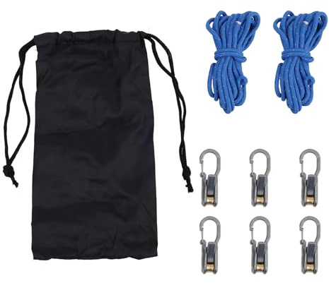 Penitue 6pzs Ajustadores Cuerda, Cuerda con Rodillo Tensor Rodillo Latón Marino Tensor Seguro Herramienta Sujeción Ajuste Rápido Paracord con Bolsa Almacenamiento para Camping Barcos Aire Libre