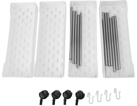 Toeponeer für Aufbewahrungswagen mit 4 Etagen, schlanker Rollorganizer, beweglich mit Rollen, Netzdesign für Badezimmer, Küche, Büro, Waschküche, platzsparende Lösung (Weiß)