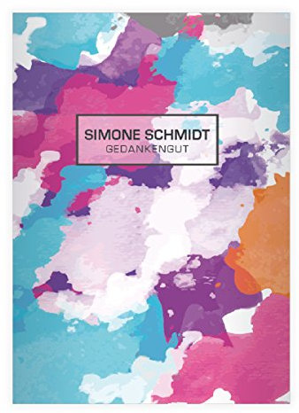 Kartenkaufrausch 4 personalisierte, inspirierende DIN A4 Schulhefte, Schreibhefte mit bunten Wasserfarben in pink lila hellblau Lineatur 20 (blanko Heft)