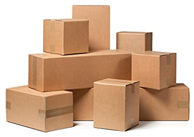 Umzugskartons, 43 x 30 x 15 cm, Verpackungskartons, Umzugskartons aus Wellpappe, leicht, solide und robust, 40 Stück, hergestellt in Italien