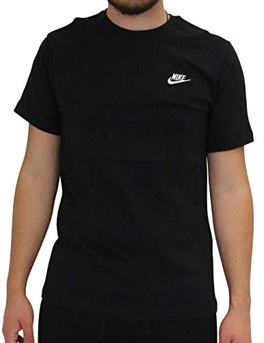 Nike Herren T-Shirt Sportswear Club, Black/White, L, AR4997-013