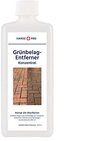 HANSE PRO Grünbelag-Entferner I Konzentrat I universell einsetzbar I Algen-Entferner I Steinplatten-Reiniger I Fassaden-Reiniger I für Haus, Garten und Markise (1 x 1000 ml)