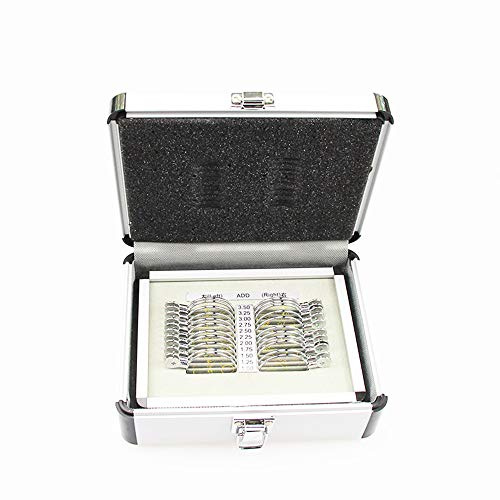 Cgoldenwall 22 pcs Progressive d'essai objectif Ensemble de prothèses d'essai Lens Case 38 mm Ouverture avec certificat CE