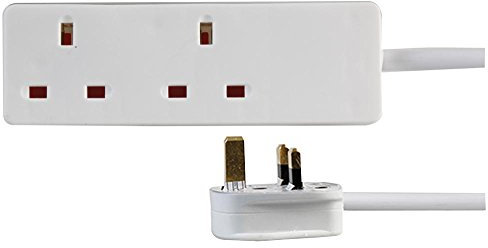 PRO ELEC PELB1912 2 Gang Extension Lead 1m, White