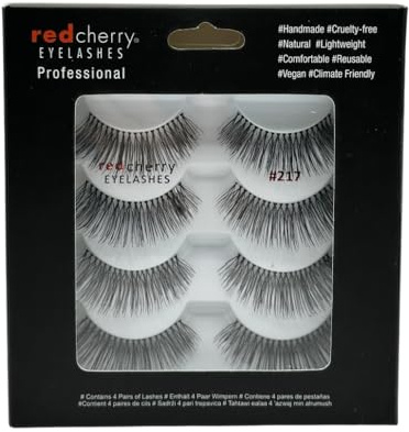 Red Cherry Wimpern- # 217 Multipack (4 Paar) - Professional Echthaarwimpern für den natürlichen Look