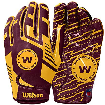 WILSON NFL Stretch Fit Football Gloves - Youth, Washington Commanders