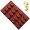 Chikanb Stampo in Silicone Ovale 16 cavità, 1 Pezzo Stampo Savarin Ovali, Muffa Cioccolato, Caramella, Torta, Cubo di Ghiaccio, Gelatina, Gumdrop, Focaccina, Sapone e Candele, 29,5 * 17,5 CM